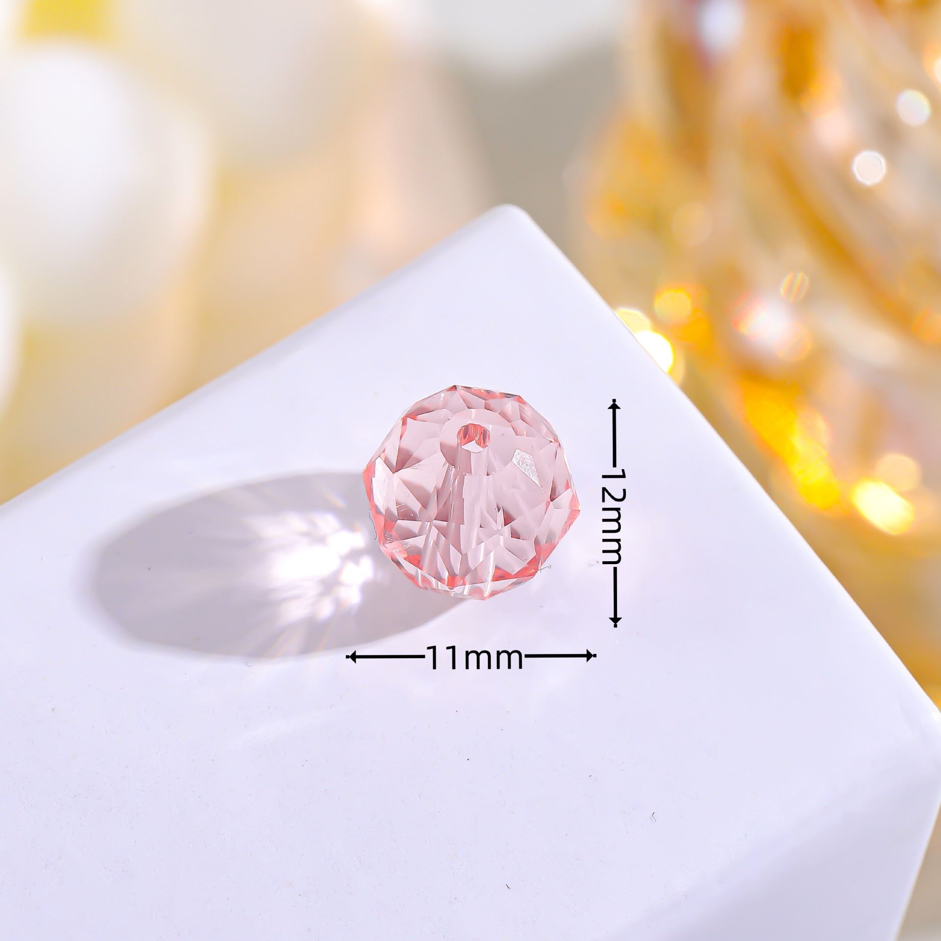 跨境镀底彩色花朵单孔串珠DIY饰品配件手链玻璃散珠耳环项链制料详情10