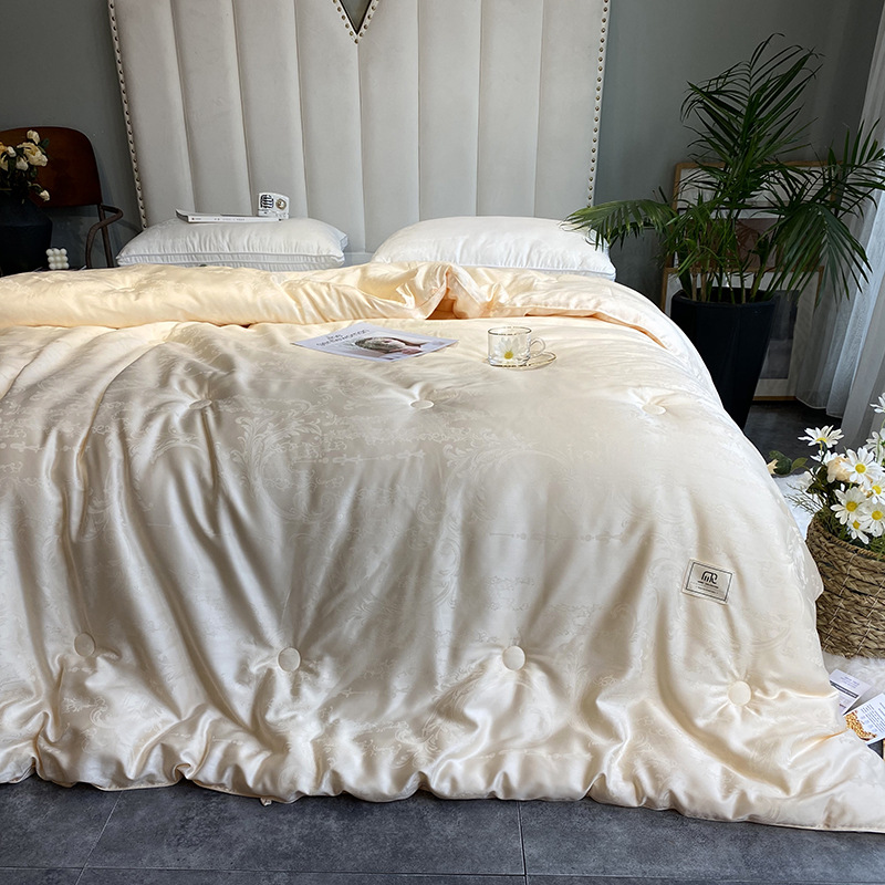 Light luxury 60S soy protein jacquard fiber quilt core, spring and autumn quilts, winter quilts, single and double soft quilts for students pic 23