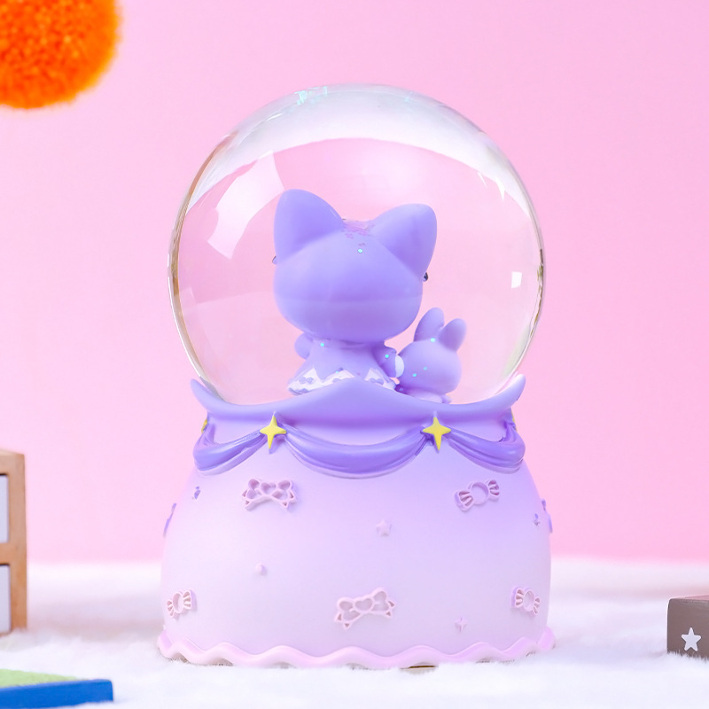 创意酷酷甜心水晶球发光音乐盒旋转八音盒卡通可爱儿童生日小礼品详情10
