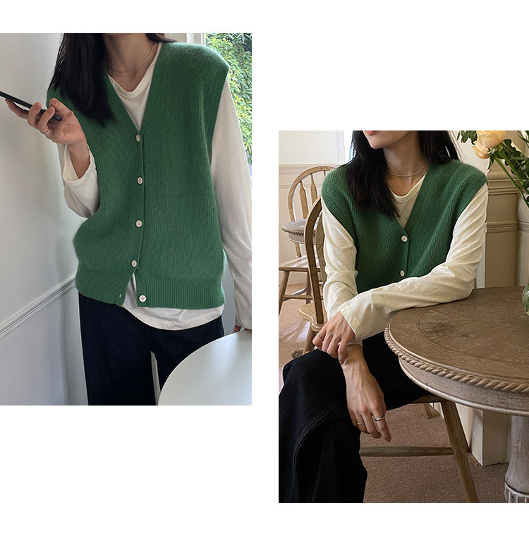 木兰时髦复古小马甲开衫女2023春季新款韩版简约针织上衣女 21507详情40