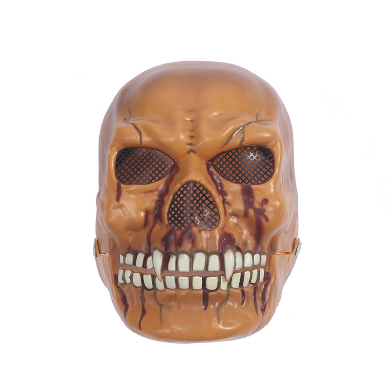 万圣节跨境骷髅头面具新款恐怖可移动嘴恐怖邪恶半脸面具详情2
