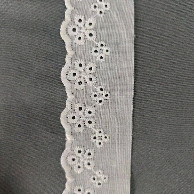 Wholesale of cotton embroidered lace, hollowed-out lace, embroidered skirt hem, clothing accessories, milk silk, perforated, barcode 2.5 pic 83