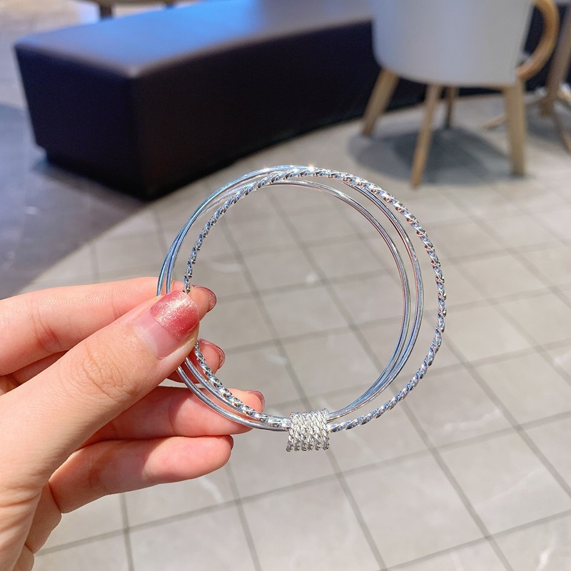 Circular meteor shower silver-plated bracelet, a simple and youthful silver jewelry bracelet with an ins design sense for women, as a gift for your girlfriend pic 28