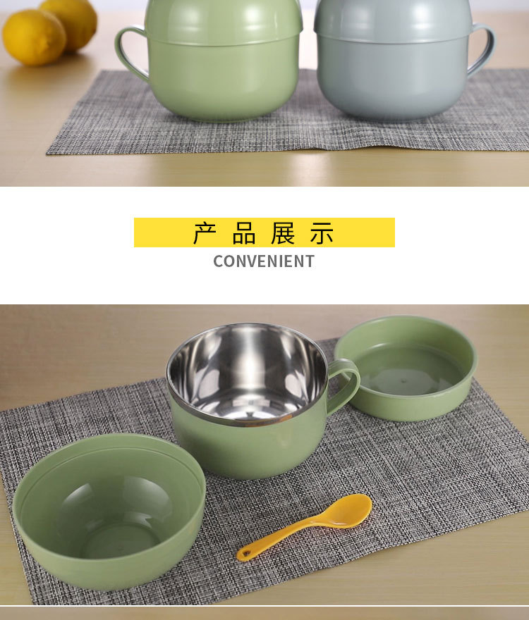 不锈钢快餐杯泡面杯带盖卡通日式泡面碗学生饭盒便当盒提锅详情16