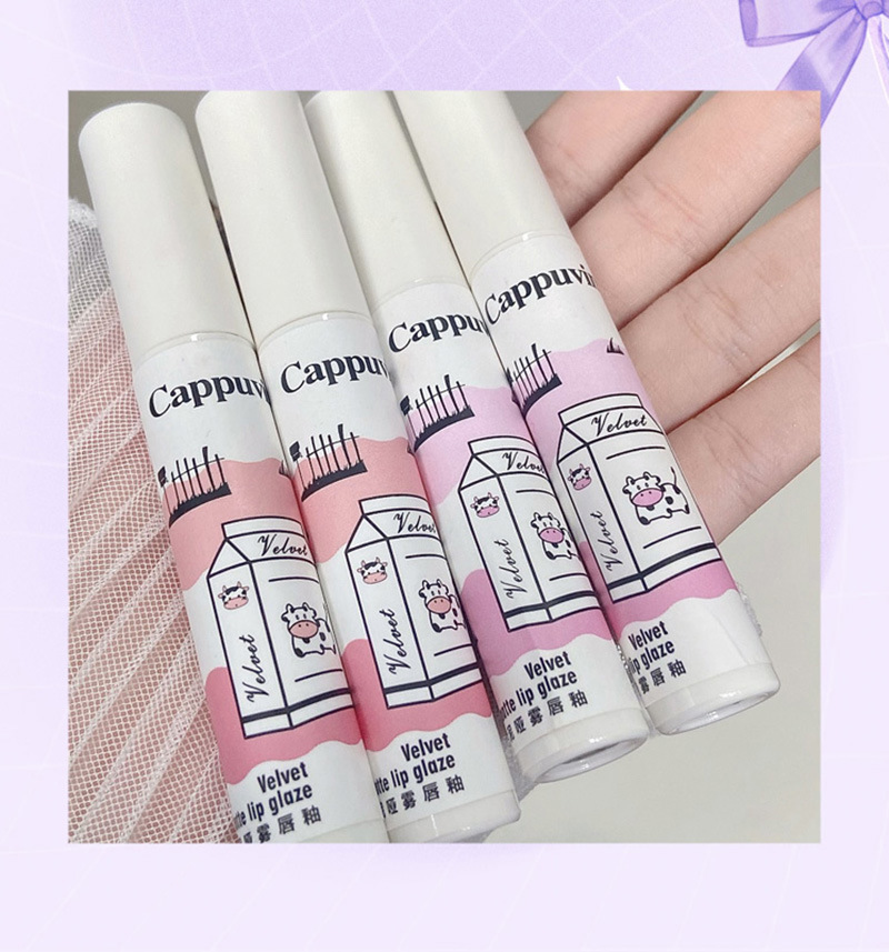 Cappuvini小奶牛绒绒泥唇釉 唇泥哑光丝雾彩妆唇泥口红跨境化妝品详情17