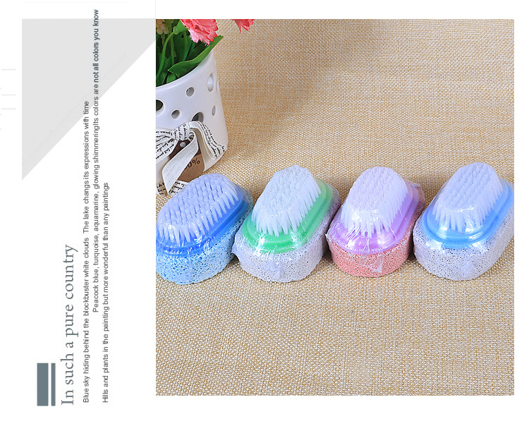 Multi-color double-sided exfoliating foot stone brush, foot massage board brush, exfoliating nail brush, calluses and beauty tools pic 2