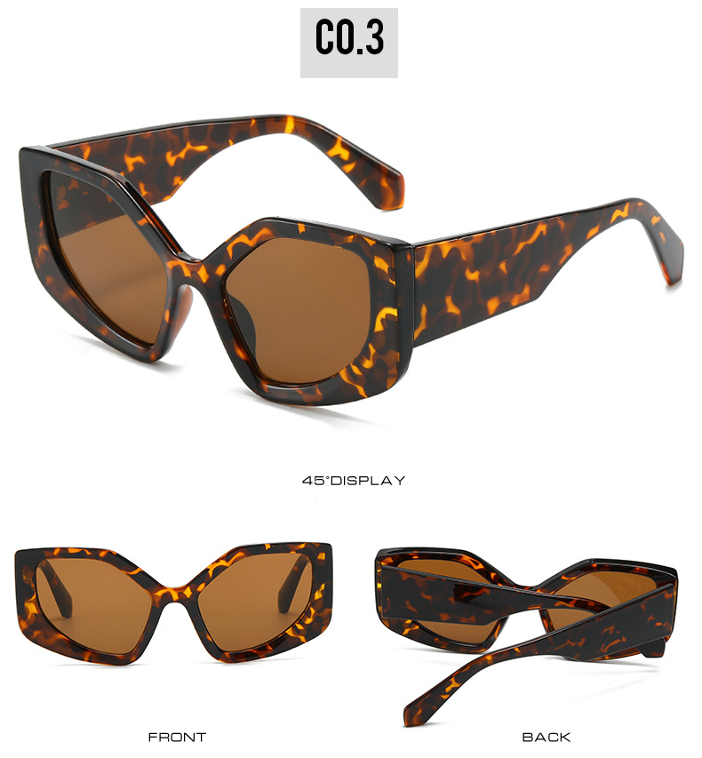 2023跨境新款猫眼太阳镜 欧美亚马逊新品热款个性炫彩彩虹色墨镜详情9