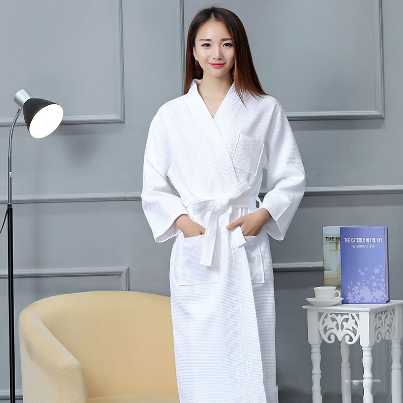 The hotel exclusively offers men and women spring and summer all-cotton Waffle couple bathrobes, bathrobes, pure cotton pajamas and beauty salon bathrobes pic 43