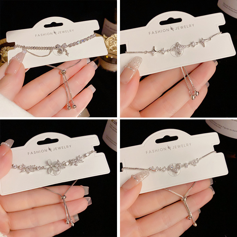 The silver series summer new exquisite and versatile zircon bracelet with a fresh and elegant style is a unique, light luxury and high-end jewelry accessory pic 6