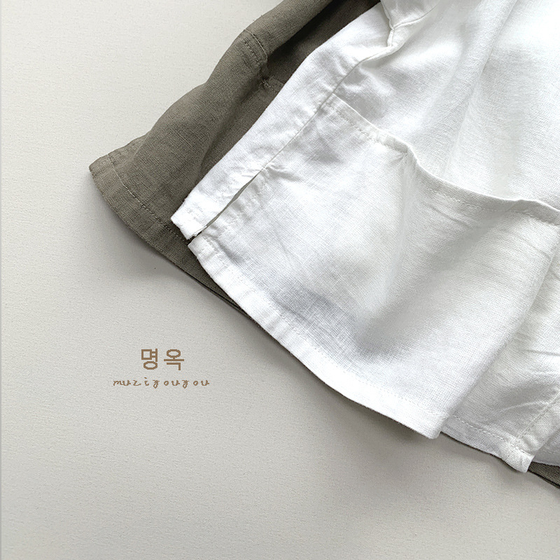 日系棉麻风~男女童上衣儿童个性韩版短袖T恤小衫森系复古风潮童装详情18