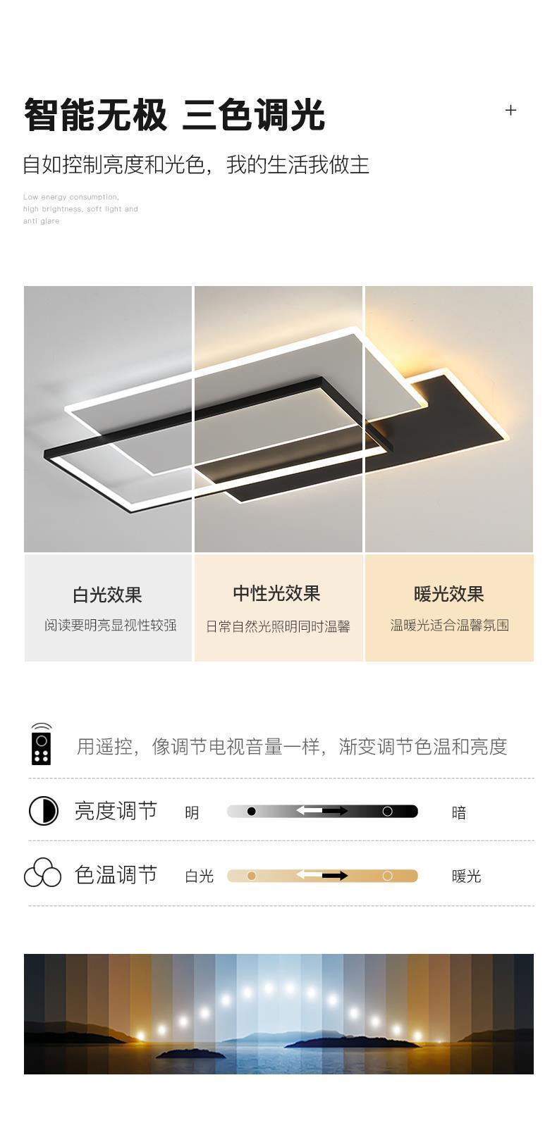 客厅吸顶灯2023年新款全光谱中山灯具现代简约创意极简全屋套餐详情8