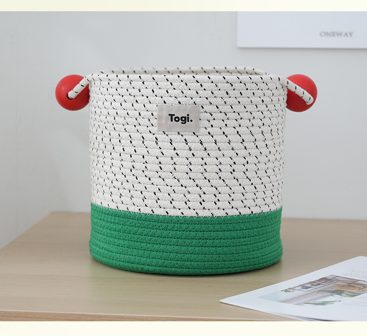 大容量可爱收纳筐一件代发儿童玩具收纳桶客厅装饰棉绳编织篮详情9