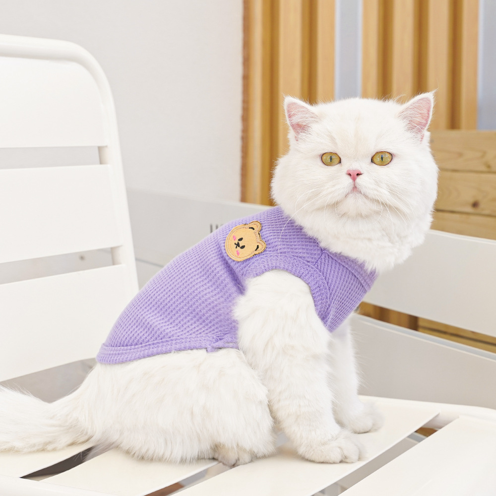 Pet clothing, Waffle bear summer vests, Teddy small and medium-sized dogs, cat and dog clothing manufacturers wholesale pic 29