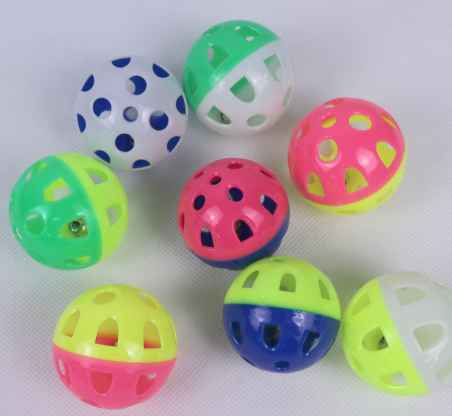 5-centimeter hollowed-out plastic multi-color bell. Cats love plastic toy manufacturer price pic 2