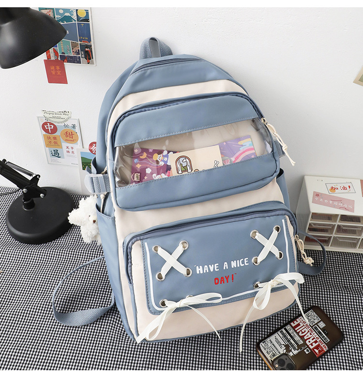 New student schoolbag, Japanese-style cute and fresh girl backpack, large capacity for junior high school students, trendy backpack for primary school boys pic 25