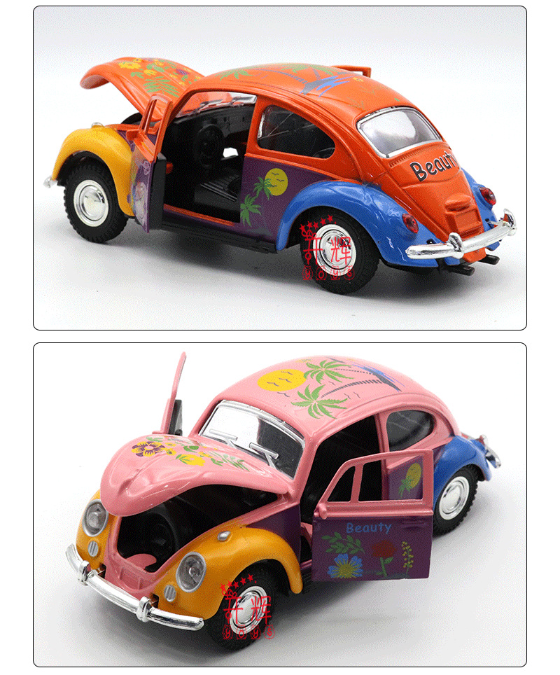 Crossover 1:32 puerta triple graffiti escarabajo modelos de coches antiguos juguetes para niños coches de balón juguetes para niños pic 13