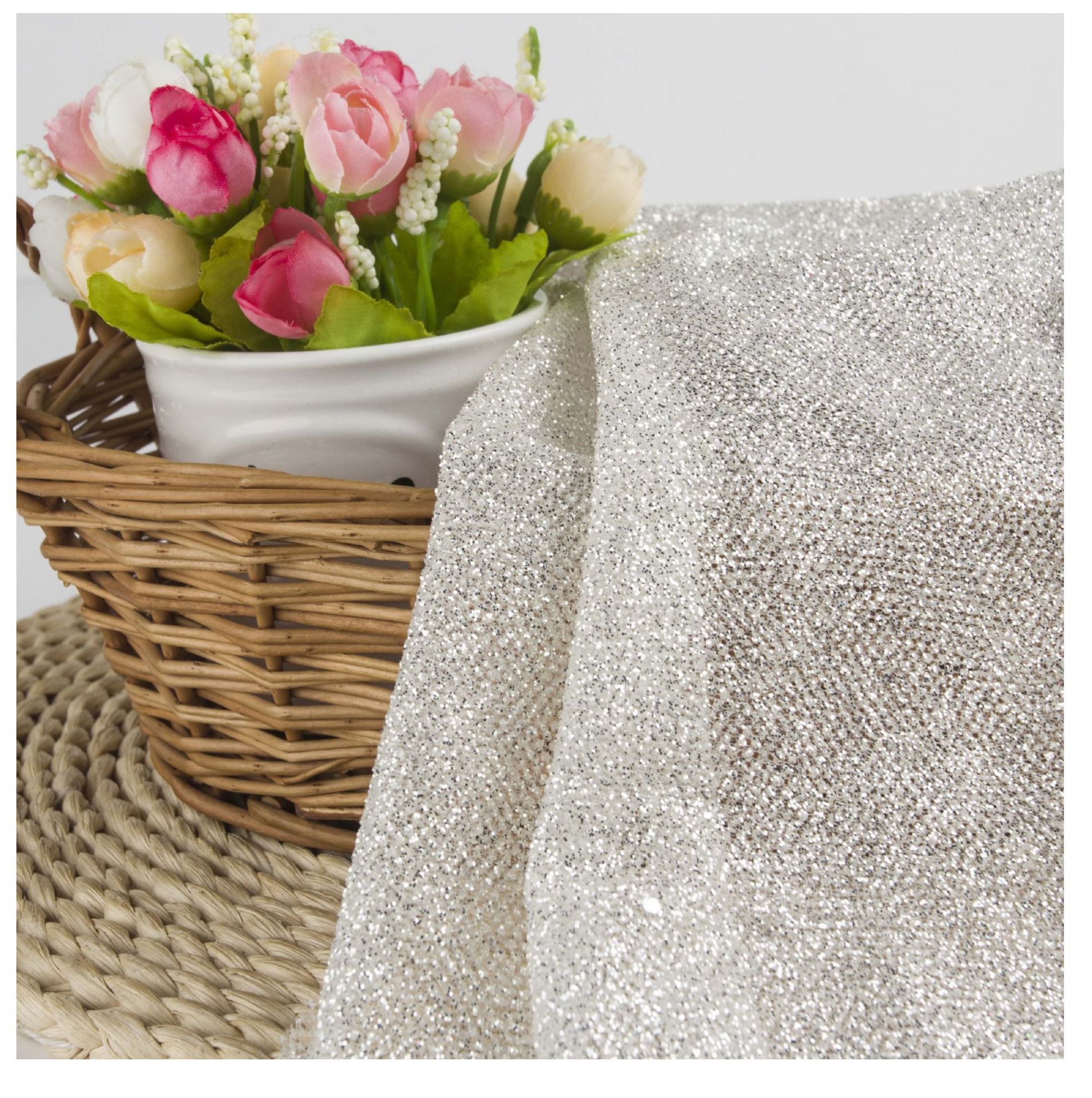 Sequined wedding dress fabric, mesh fabric, glitter mesh, shiny mesh, mesh powder, glitter silver fabric wedding dress mesh pic 21