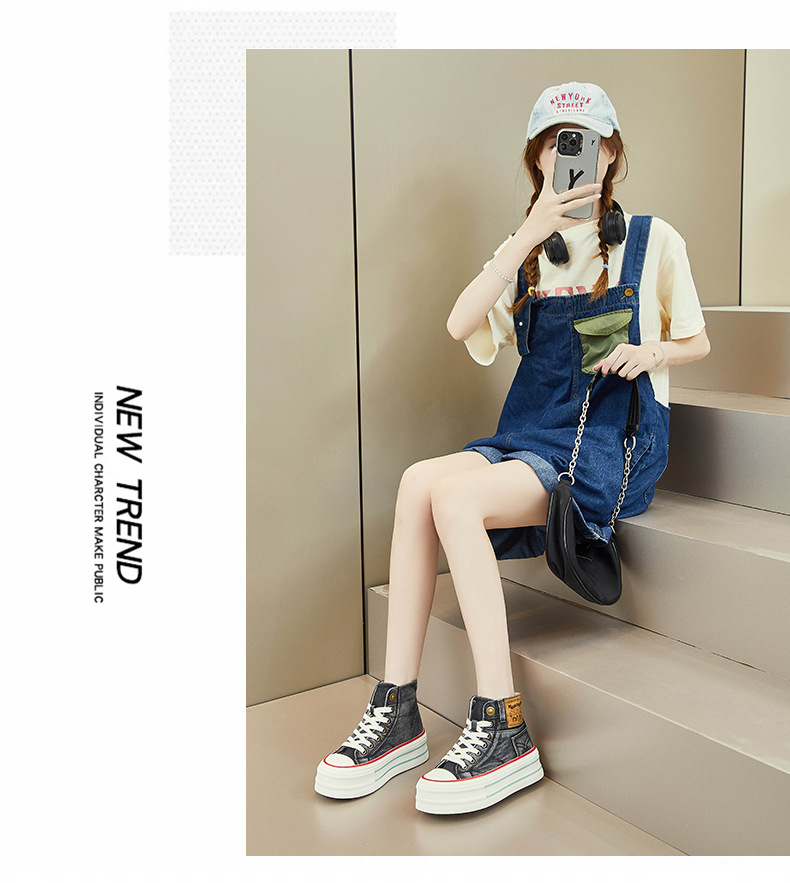 ins潮韩版高帮帆布鞋女2024秋季新款学生跑步休闲鞋板鞋增高BR616详情16