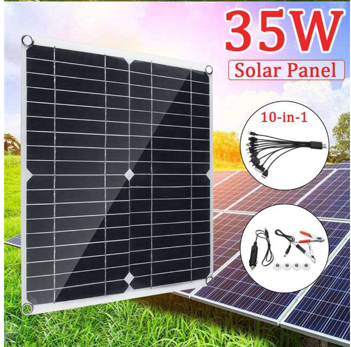20W battery solar charger 18V 50W outdoor solar panel ship battery charger assembly pic 5