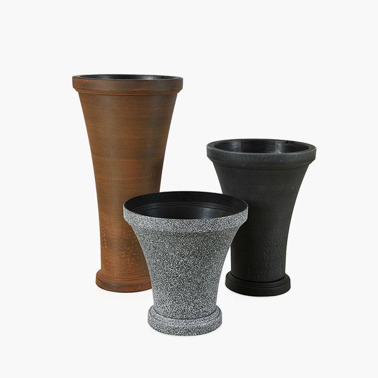 现代酒店装饰居家园艺花盆花盆摆件出口欧洲时尚花盆落地高款简约茏达森园艺51036型号详情7