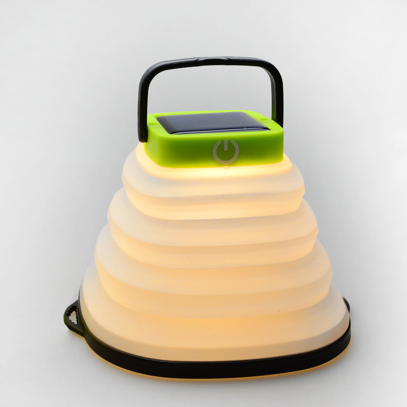 Outdoor portable USB charging foldable LED camping lamp, solar camping lamp, retractable hanging silicone tent lamp pic 9