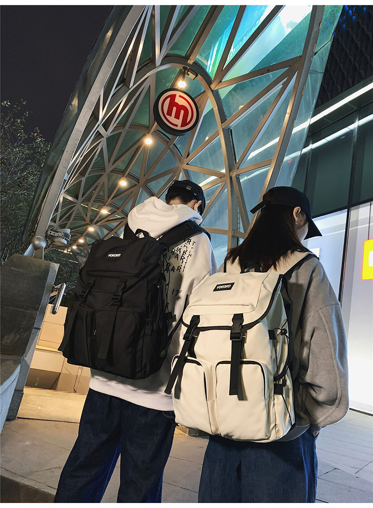 2022新款书包初高中大学生书包工装韩版简约大容量双肩背包详情24