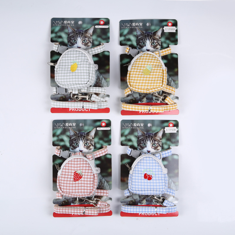 Cross-border fruit bag cat leash, pet cat and dog anti-escape breathable and adjustable chest vest type leash pic 9