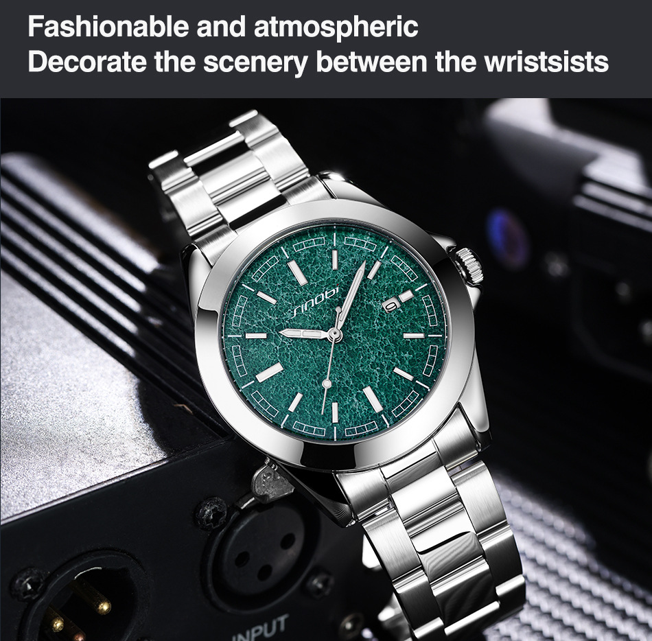 Sinobi男款手表男防水高级感商务石英表男表实心钢带男士广州腕表详情17