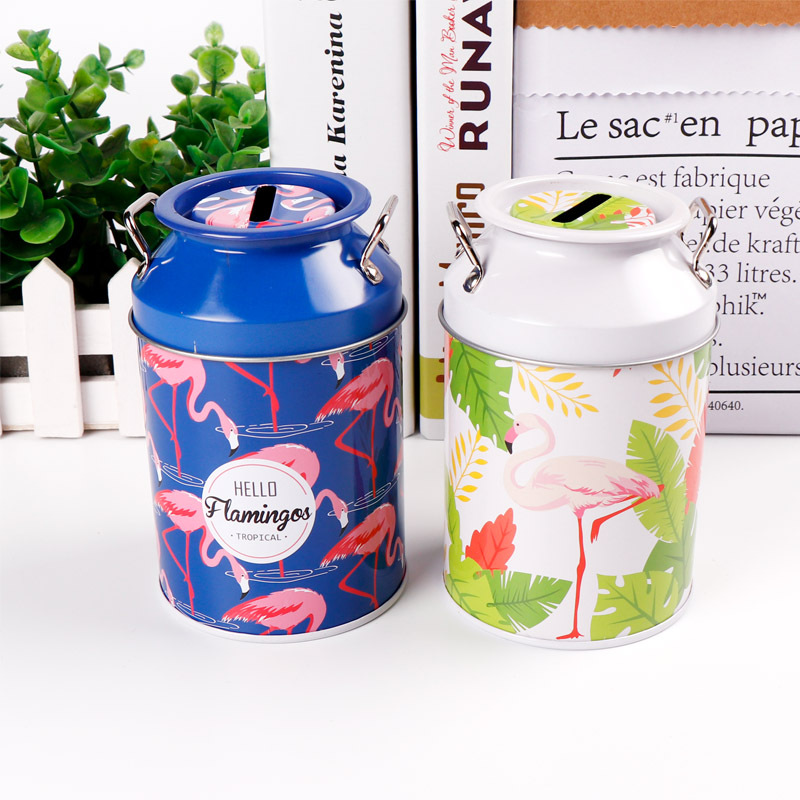 Our own brand 2022 new Ins-style fresh and clean tinplate piggy bank, home decoration items, Kulomi pen case, book safe pic 17