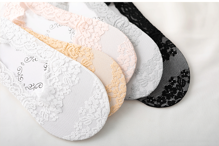 夏季防滑隐形袜 女士深口蕾丝船袜 韩版超薄隐形袜性感防滑女袜子详情15