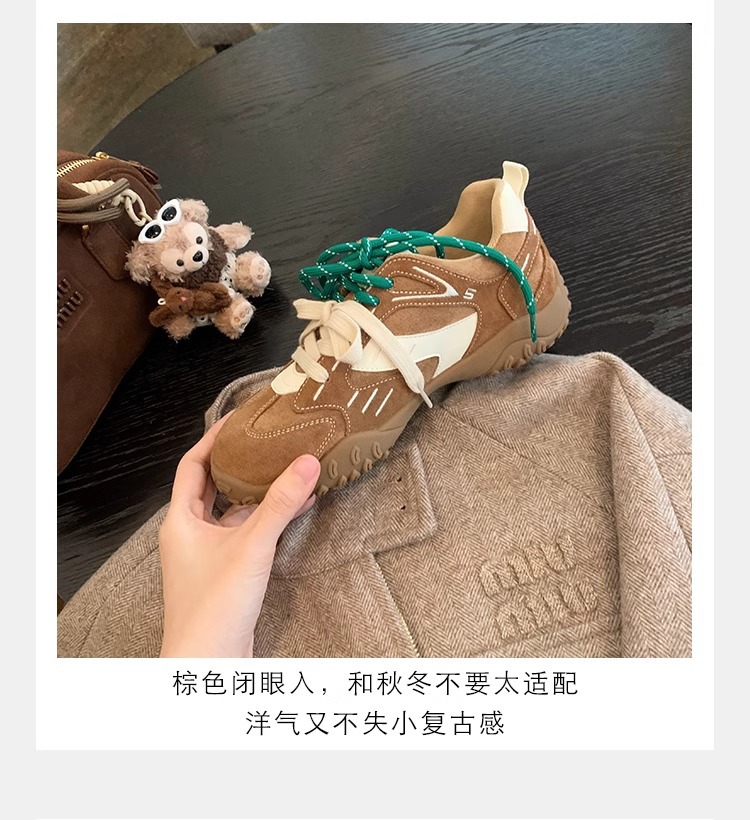 The thick-soled insole height-increasing Forrest Gump shoes of the same style as Grape Mom are the new sporty and casual leather training shoes for women in the autumn and winter of 2024 pic 13