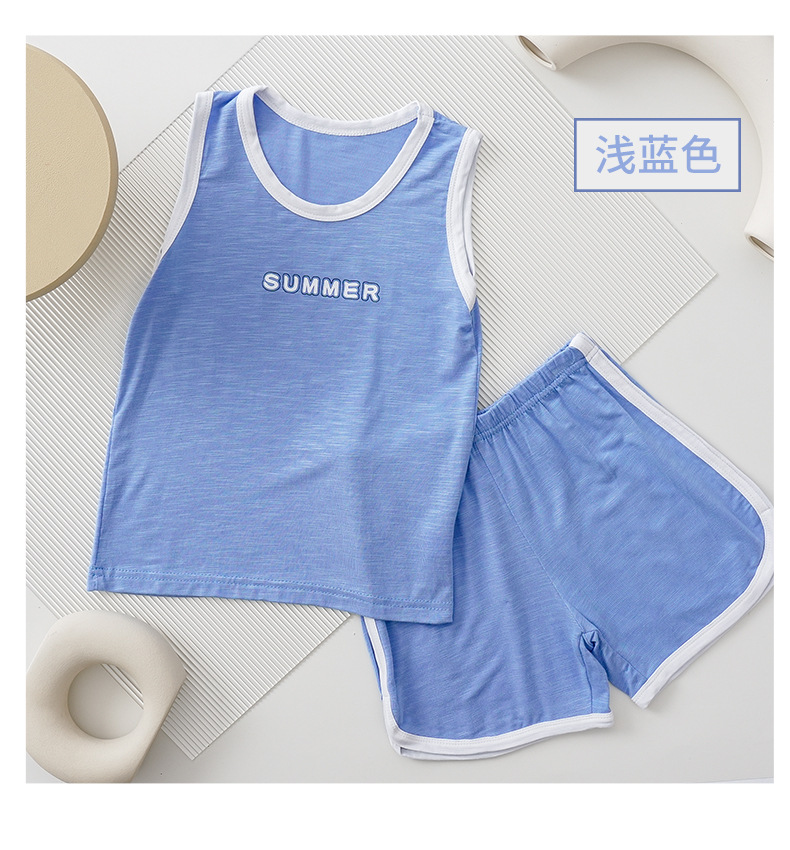 儿童背心套装夏季马卡龙男童女宝宝无袖短裤小童中大童家居服夏装详情17