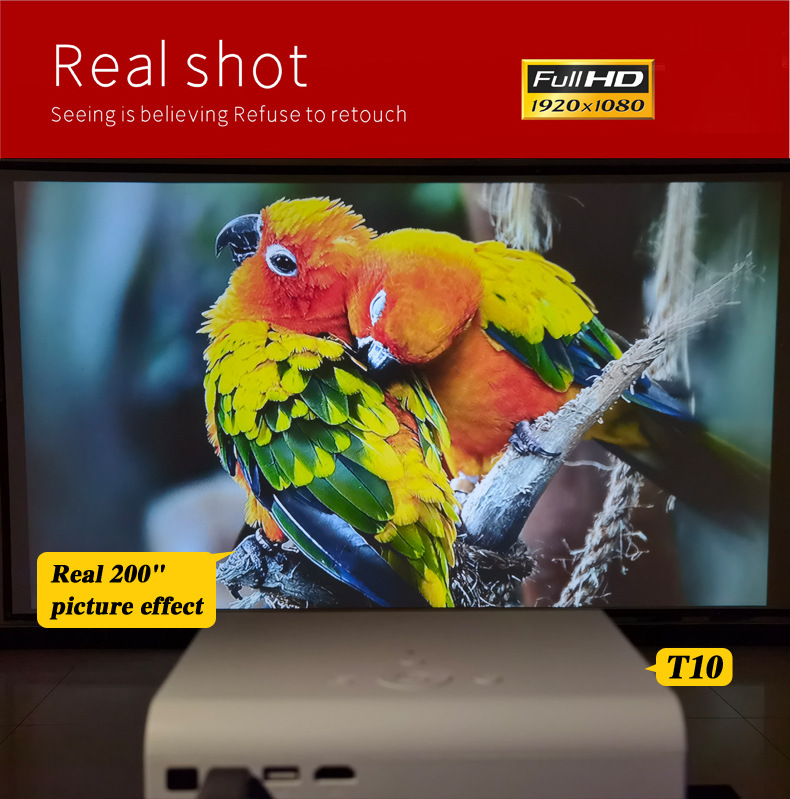 跨境新款T10安卓WIFI高清投影仪便携式微型迷你家LED投影机1080P详情5