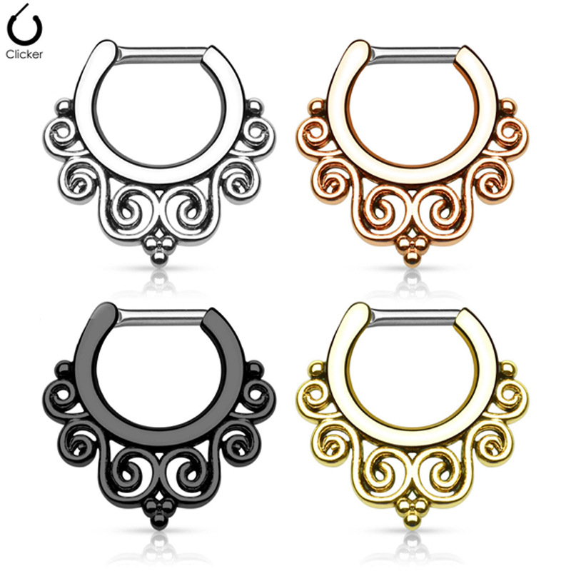Tribal Swirls Design Septum Cl