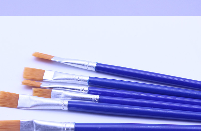 厂家直销 塑料杆577-6A扁头尼龙毛油画笔 水粉水彩油画笔详情6