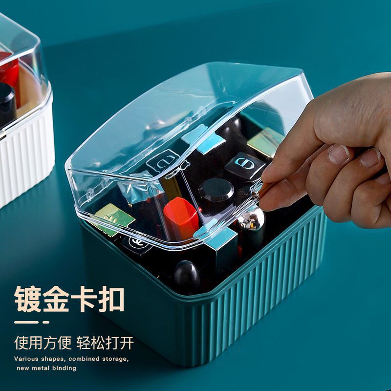 跨境好物梳妆台带盖轻奢高颜值通明口红收纳盒首饰整理箱厂家直销详情16