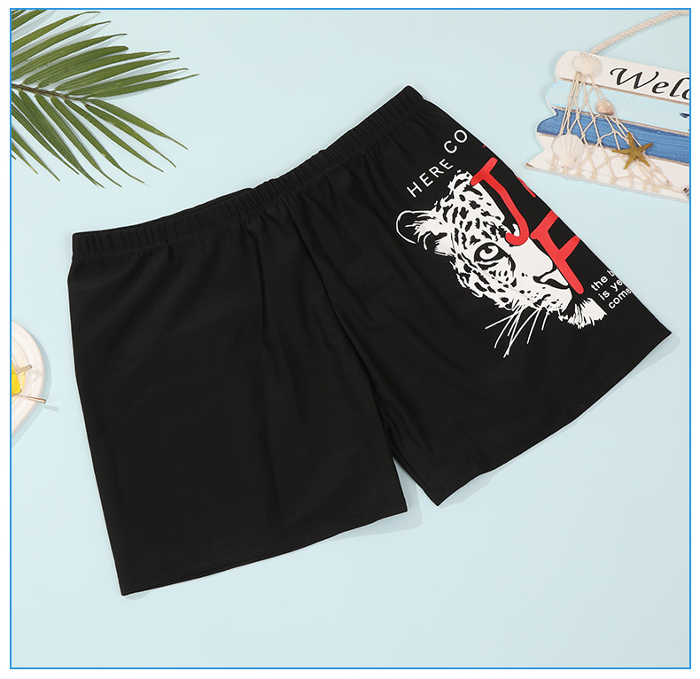 新款男士泳裤成人平角胶印沙滩裤泳池短裤男条纹游泳裤宽松舒适详情12