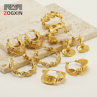 European and American ins style mini titanium steel ear studs, elegant and high-end heart-shaped earrings, 18K stainless steel irregular earrings for women pic 9