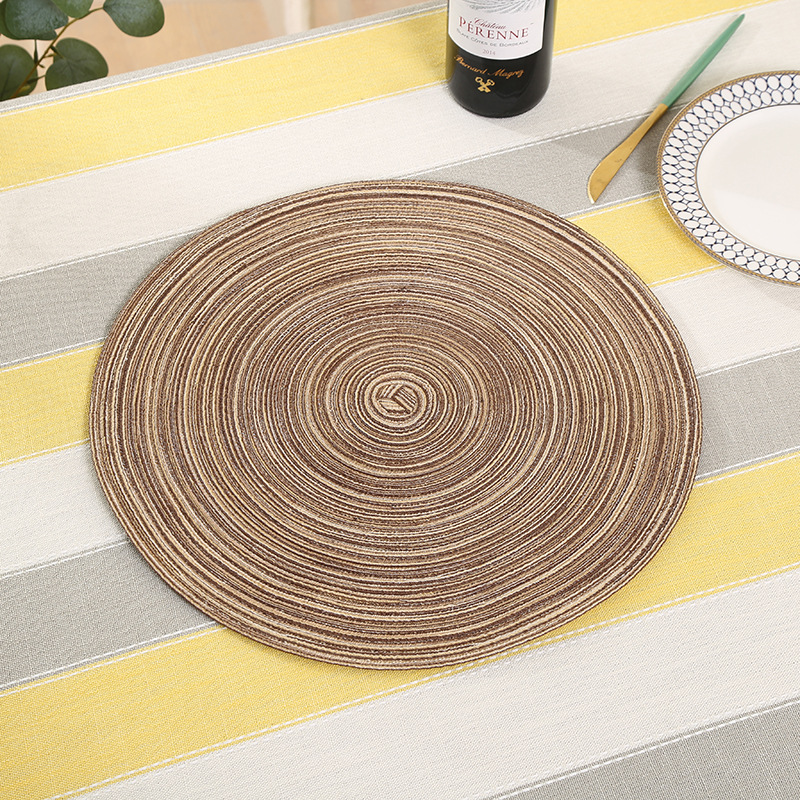 现代简约创意渐变色棉线编织圆形餐垫 西餐垫隔热垫家用防滑防烫杯垫批发详情10