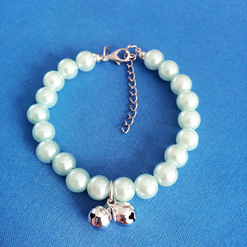 Pet necklaces, cute princess-style cat pearl necklaces, jewelry with bells, pet collars, accessories manufacturer wholesale pic 8