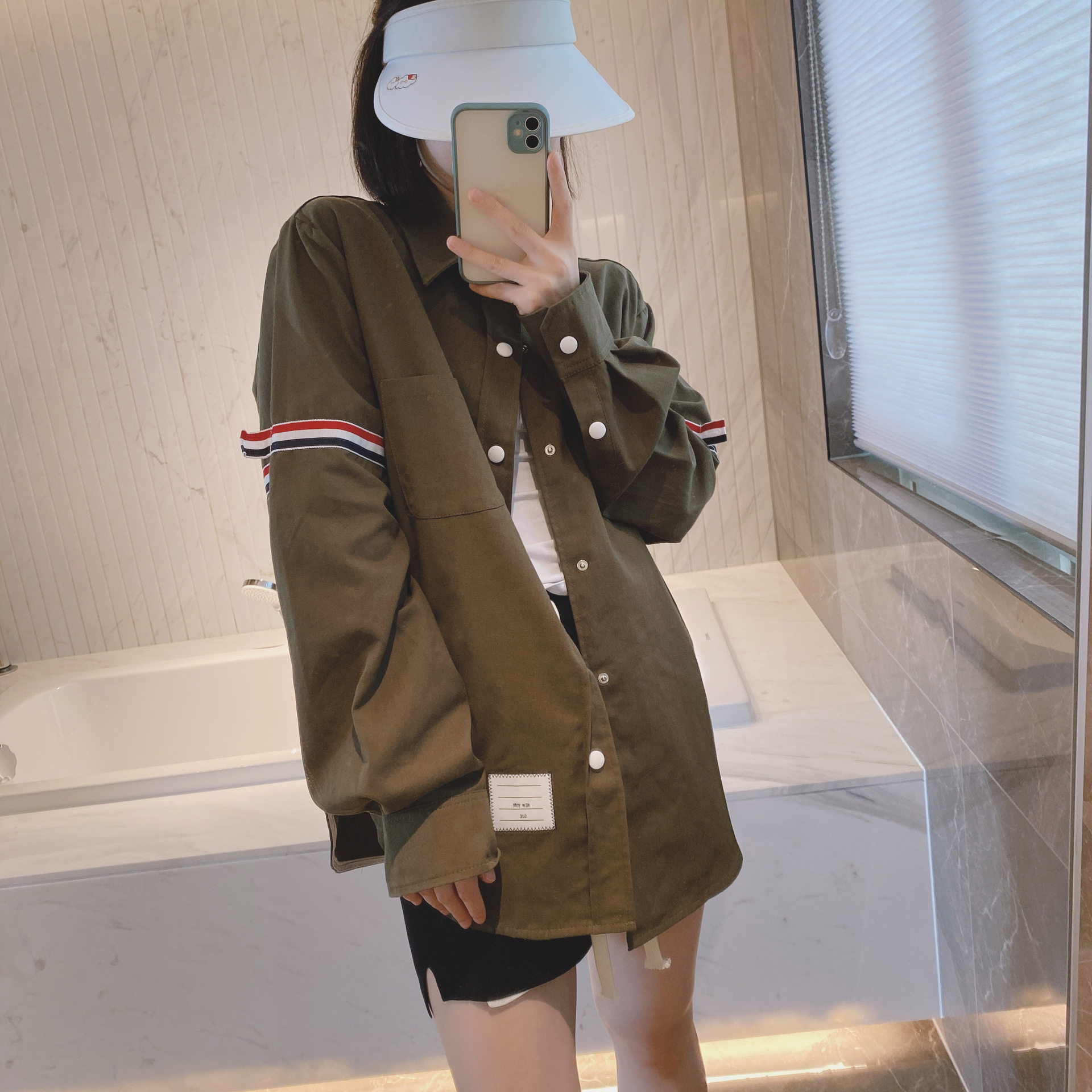 TB casual trendy brand poplin slim-fit solid white shirts for men and women, Oxford fabric shirts for women with long sleeves pic 26