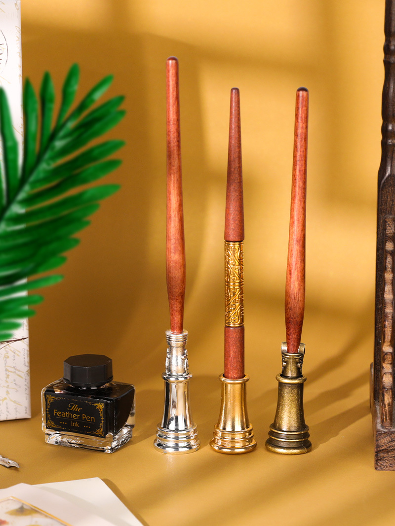 欧式木杆书法笔培训班初学者礼品套装 木杆单支礼品 钢笔造型笔尖详情14