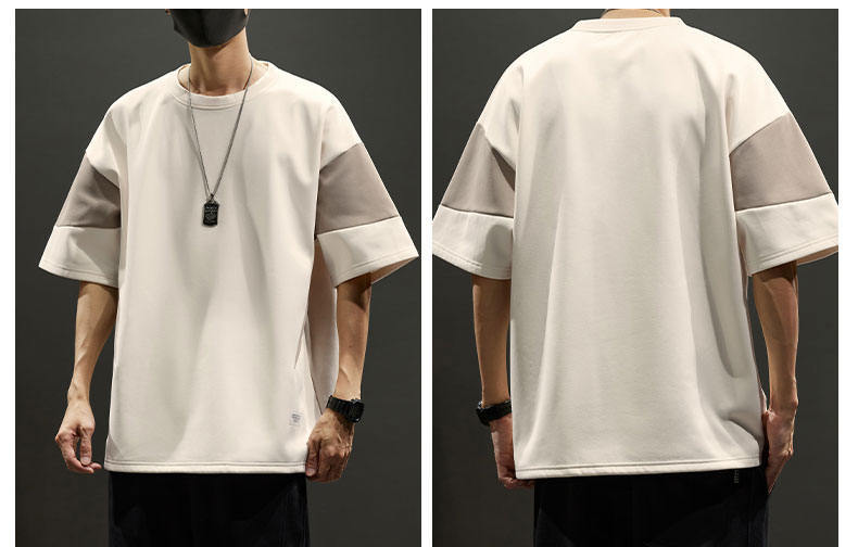 夏季新爆款港风拼色短袖大童青少年T恤学生打底气质简单潮牌小众详情13