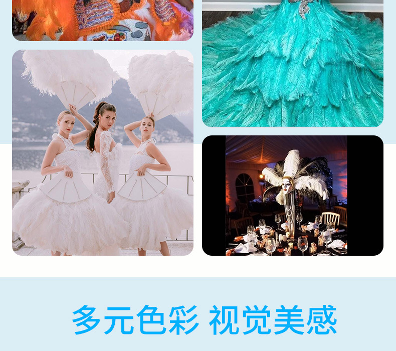 厂家现货鸵鸟毛30-35cm彩色羽毛婚礼装饰插花舞台服装婚庆指引详情14