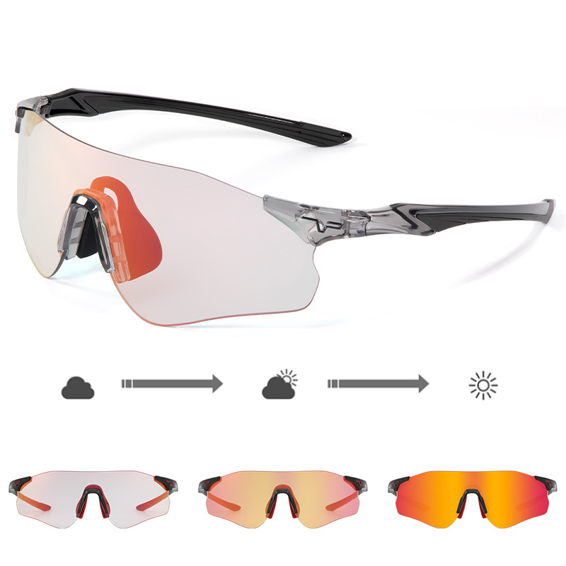 Cross-border outdoor color-changing running sunglasses, cycling glasses, sports road bike, bicycle windproof and mountaineering goggles pic 3