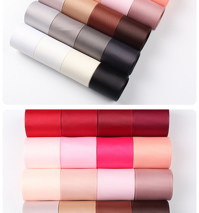 鼎信高密度螺纹彩带185色罗纹带手工DIY发饰蝴蝶结辅料包装丝带详情30