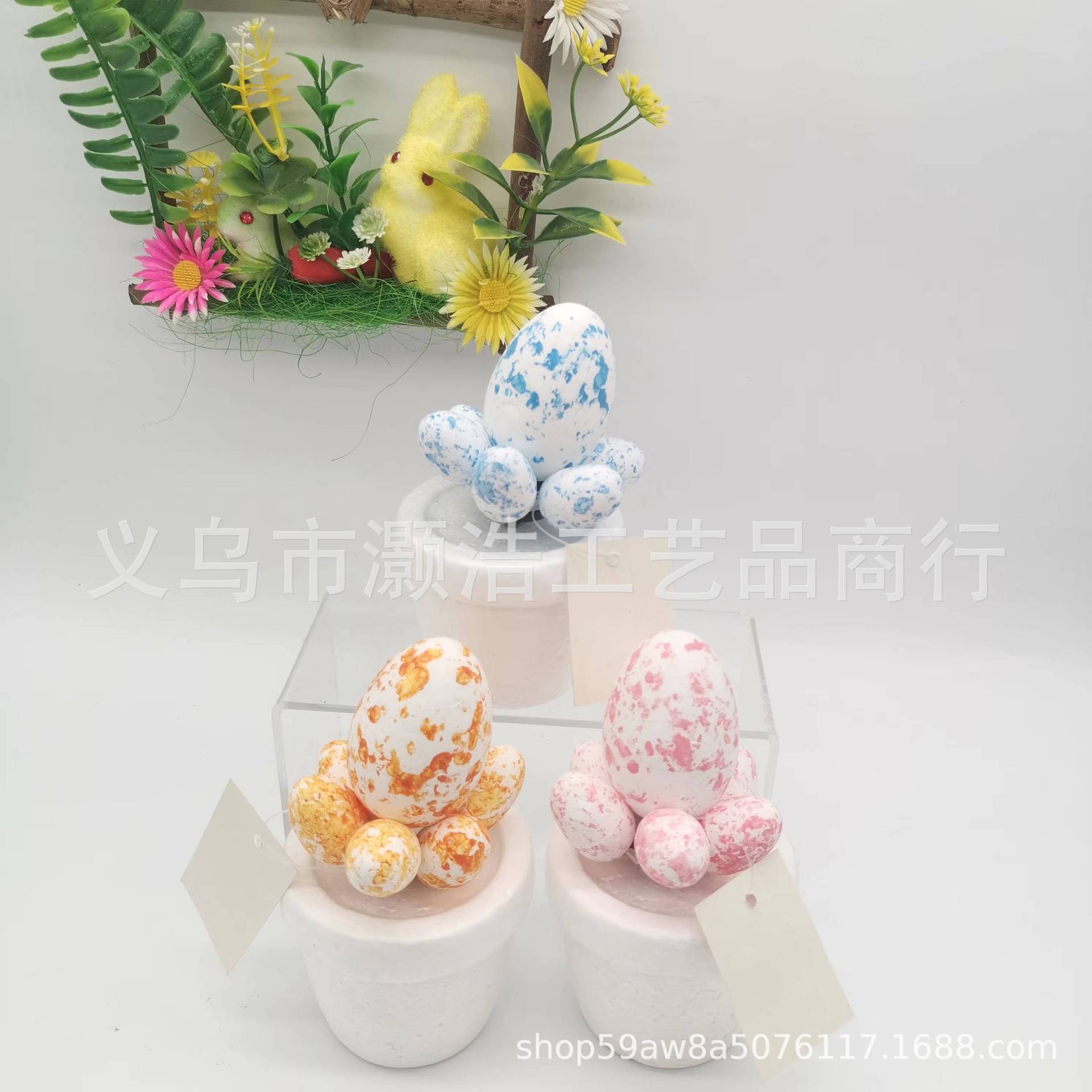 复活节仿真蛋类装饰品，盆栽，斑点蛋，彩绘蛋涂鸦蛋，日常装饰详情3