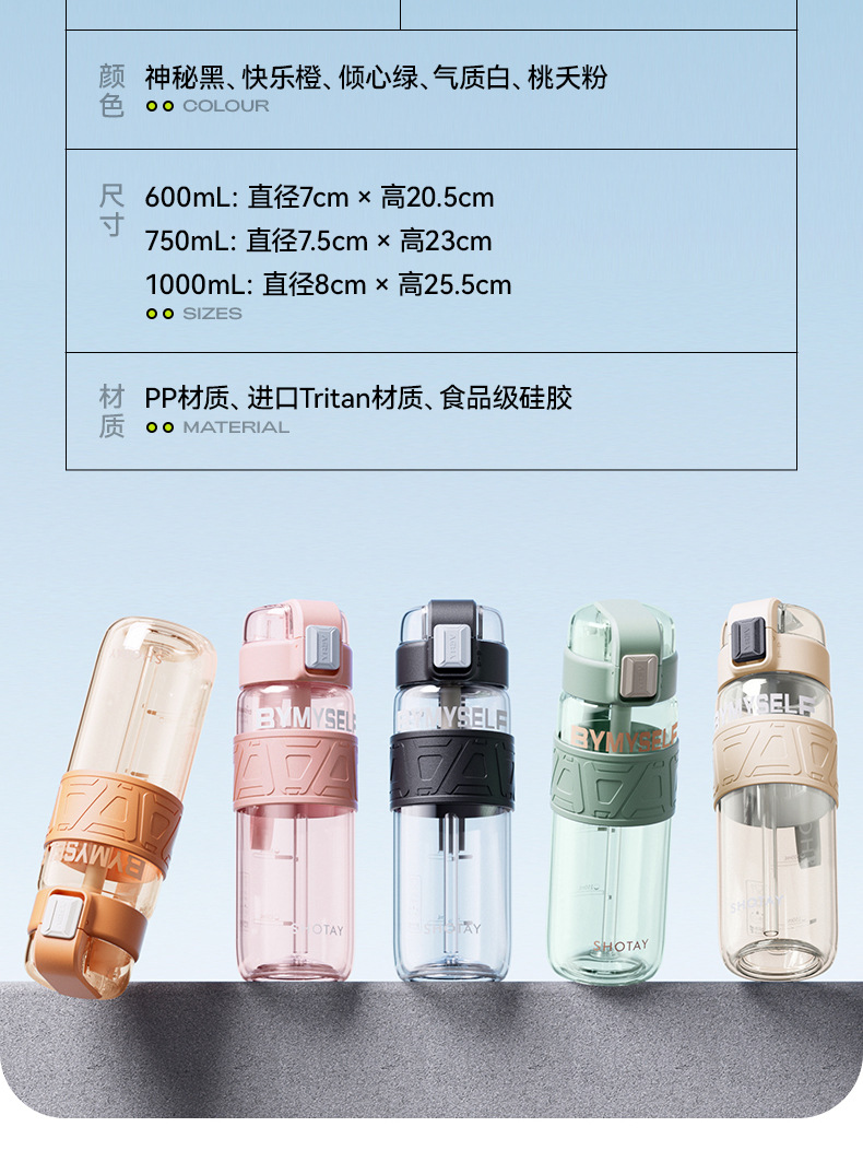 尚泰轻运动塑料水杯2024新款TRITAN材质密封防漏提绳户外便携水杯详情22