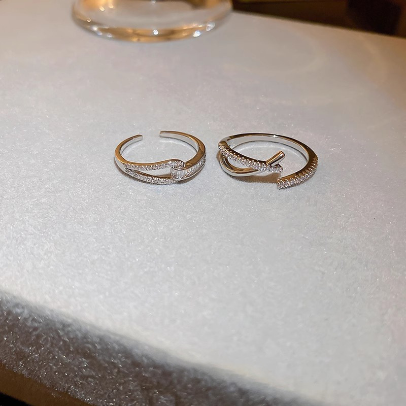 韩版金银两色交叉戒指女冷淡风高级感食指戒轻奢小众精致手饰详情2