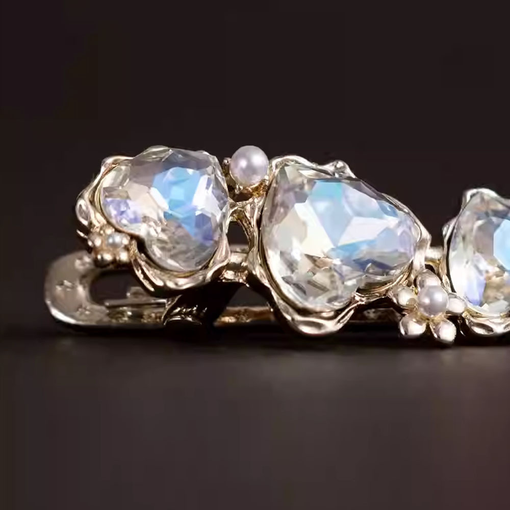 复古爱心碎发夹 仙女侧边简约高级感鸭嘴夹气质可爱刘海夹子头饰详情2